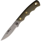 Knives Of Alaska 00330FG Alpha Wolfe D2 Carbon Steel Fixed Blade OD Green Handles