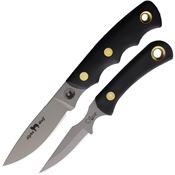 Knives Of Alaska 00358FG Alpha Wolf/Cub D2 Carbon Steel Combo Black Handles