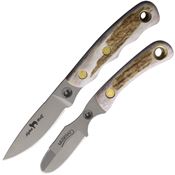 Knives Of Alaska 00371FG Alpha Wolfe/Muskrat S30V Stainless Combo Set Stag Handles