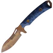 Dawson 16364 Harvester Arizona Copper Fixed Blade Knife Black/Blue Handles