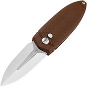 Bestech G57A3 Ququ Button Lock Knife G10 Brown Handles
