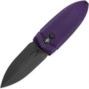 Bestech G57A4 Ququ Black Button Lock Knife G10 Purple Handles