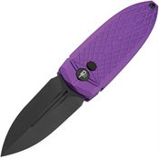 Bestech G57B5 Ququ Black Button Lock Knife Aluminum Purple Handles