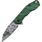 Tac Force 1049GN Linerlock Knife Digi Camo Assist Open Green Handles