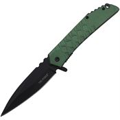 Tac Force 1050GN Assist Open Black Linerlock Knife Green Handles