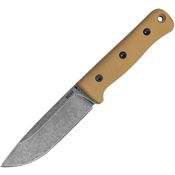 Reiff F5011CTGL F5 Survival Fixed Blade Knife Tan G10 Handles Leather Sheath