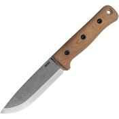 Reiff S5021NCMK S5 Acid Washed Fixed Blade Knife Kydex Sheath Natural Canvas Micarta Handles