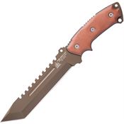 TOPS SE107D2DC Midnight Bronze Steel Eagle Delta Class Fixed Blade Knife Tan Handles