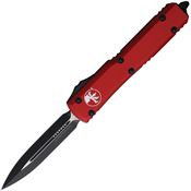 Microtech 1221RD Auto Ultratech Apocalyptic Double Edge OTF Knife Red Handles
