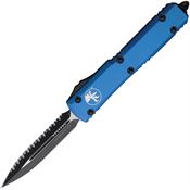 Microtech 1223BL Auto Ultratech Serrated Double Edge OTF Knife Blue Handles
