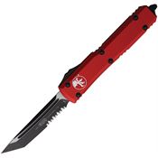 Microtech 1232RD Auto Ultratech Part Serrated Tanto Edge OTF Knife Red Handles