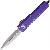 Microtech 23210PU Auto UTX-85 Stonewashed Double Edge OTF Knife Purpe Handles