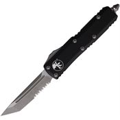 Microtech 23311AP Auto UTX-85 Apocalyptic Part Serrated Tanto Edge OTF Knife Black Handles