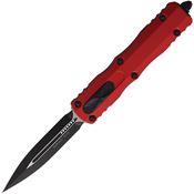 Microtech 2251RD Auto Dirac Black Double Edge OTF Knife Red Handles