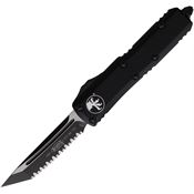 Microtech 2333T Auto UTX-85 Two Tone Serrated Tanto Edge OTF Knife Black Handles