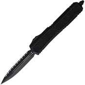 Microtech 2063TS Auto Makora I Black Serrated Dagger Knife Black Handles