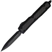 Microtech 2061TCFIS Auto Makora I Black Double Edge Dagger Knife Black/Carbon Fiber Handles