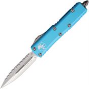 Microtech 2326TQ Auto UTX-85 Serrated Double Edge Dagger OTF Knife Turquoise Handles