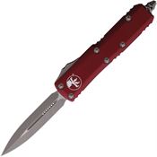 Microtech 23210APMR Auto UTX-85 Apocalyptic Double Edge OTF Knife Merlot Handles