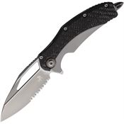 Microtech 165C8CFTI Matrix Part Serrated Framelock Knife Carbon Fiber Handles