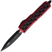 Microtech 1261RDBIS Auto UTX-85 Daytona Black Double Edge OTF Knife Red Handles