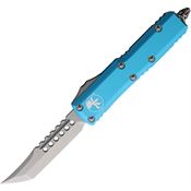 Microtech 71910TQS Auto UTX-85 Hellhound Stonewashed Tanto OTF Knife Turquoise Handles