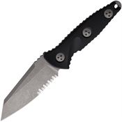 Microtech 93M11AP Socom Alpha Mini Warcom Apocalyptic Part Serrated Fixed Blade Knife Carbon Fiber Handles