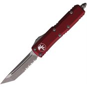 Microtech 23311APMR Auto UTX-85 Apocalyptic Part Serrated Tanto OTF Knife Merot Handles