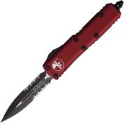 Microtech 2322MR Auto UTX-85 Two Tone Part Serrated Double Edge Dagger OTF Knife Merot Handles