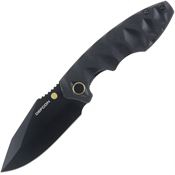 Defcon 004F2 Black Linerlock Knife Black/Gold Handles