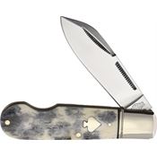 Rough Rider 2486 Easy Open Folding Knife Black/Gray Bone Handles