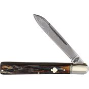 Rough Rider 2526 Damascus Doctor Cinnamon Bone Handles