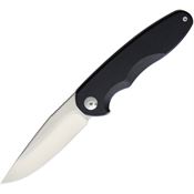 Brous 212 Specter Satin Framelock Knife Black Handles