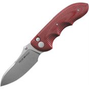 Viper 6010GR Moon Stonewashed MagnaCut Button Lock Knife Red G10 Handles