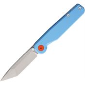 Tactile RTMCTNGT Rockwall Cerakote MagnaCut Tanto Linerlock Knife Blue Handles