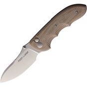 Viper 6010CN Moon Stonewashed MagnaCut Button Lock Knife Natural Canvas Handles