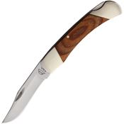 Hard Hat 997X Satin Clip Point Lockback Knife Brown Wood Handles