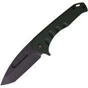 Medford FF2064PT40PV Swift FL Flipper Black Tanto Framelock Knife Green Handles