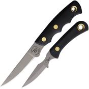 Knives Of Alaska 00256FG Jaeger/Cub D2 Carbon Steel Fixed Blade Knife Combo Black Handles