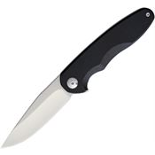 Brous 213 Specter Stonewashed Framelock Knife Black Handles