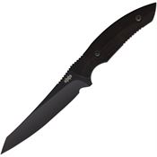 Brous 269 Mac Daddy Black Fixed Blade Knife Black Handles