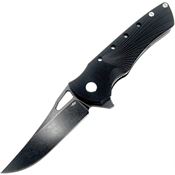 Heibel BLKBB Blackhawk Satin Linerlock Knife Black Handles