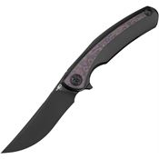 Bestech T2402B Sambac Black Stonewashed Magnacut Framelock Knife Black Handles