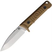 Medford 118VTQ09KC Mizuchi Tumbled 20CV Fixed Blade Knife Tan Handles