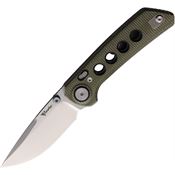 Reate 130 PL-XT Stonewashed Pivot Lock Knife Green/Black Handles