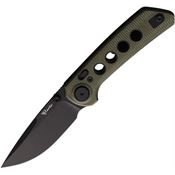 Reate 131 PL-XT Black Pivot Lock Knife Black/Green Handles