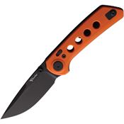 Reate 133 PL-XT Black Pivot Lock Knife Orange Handles
