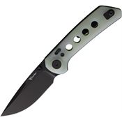 Reate 135 PL-XT Black Pivot Lock Knife Jade Handles