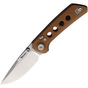 Reate 136 PL-XT Stonewashed Pivot Lock Knife Tan Handles