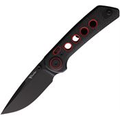 Reate 140 PL-XT Black Pivot Lock Knife Black/Red Handles